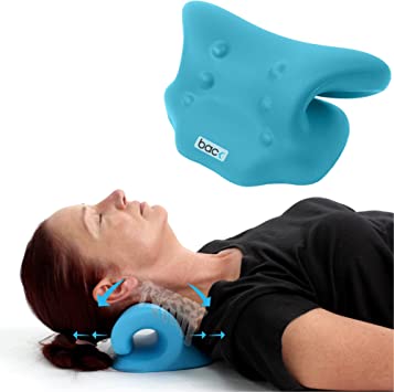 BACK - Neck Stretcher, Cervical Traction Device for Pain Relief and Relaxer, Neck Hump and Posture Corrector, Chiropractic Neck Pillow for Pain Relief and Spine Alignment