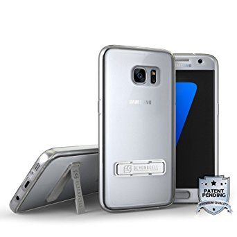 Samsung Galaxy S7 case Spots8 Clear Full Protection 360 Coverage Case Cover, Clear Transparent Front and Side Cover Piece, Hard Back Piece, Hard Back Piece with Metal kickstand