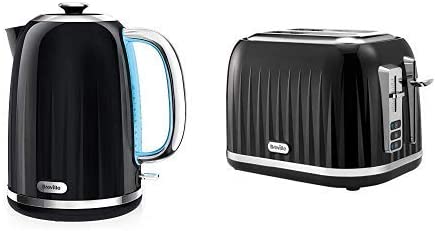 Breville Impressions Kettle & Toaster Set with 2 Slice Toaster & Electric Kettle (3 KW Fast Boil), Black