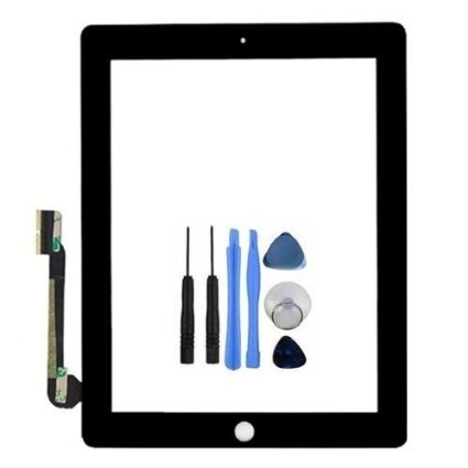Flylinktech New Replacement Digitizer Touch Screen Glass Display for iPad 3 iPad 4-Black