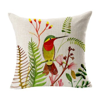 Flatworld Throw Pillow Case Decorative Natural Birds Covers Hummingbird