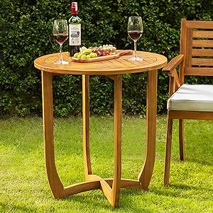 Outdoor Bistro Dining Table Heavy Duty 270lbs Capacity, FSC Acacia Wood, Elegant & Minimalist Garden, Backyard, Porch, Patio, Large Size, Escanor - Modern Design