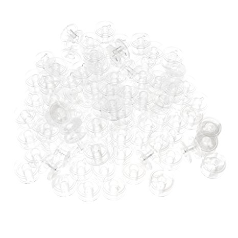 KLOUD City®100pcs Clear Plastic Sewing Machine Flat Bobbins/Empty Wire Spool