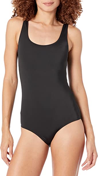 Amazon Essentials Women's One-Piece Coverage Swimsuit (Available in Plus Size)