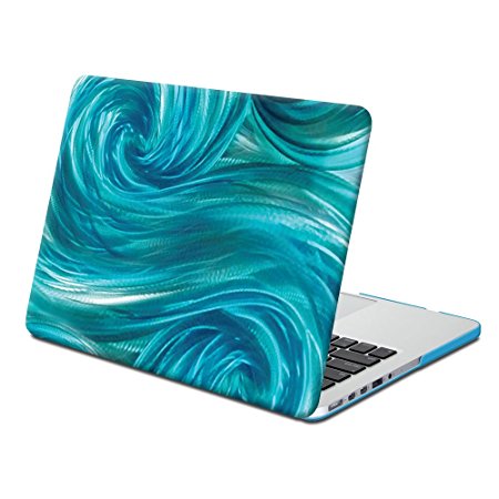 GMYLE Hard Case Print Frosted for MacBook Pro 13 inch with Retina display (Model: A1425 and A1502) - Iris Blue Ocean Pattern Rubber Coated Hard Cover (Not Fit For Macbook Pro 13)