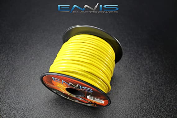 14 GAUGE WIRE YELLOW BY ENNIS ELECTRONICS 100 FT SPOOL PRIMARY AUTOMOTIVE AWG COPPER CLAD