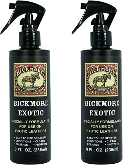 Bickmore Exotic 8oz (2-Pack) - Specially Formulated Leather Spray Used to Clean Condition Polish and Protect Exotic Leathers & Reptile Skins