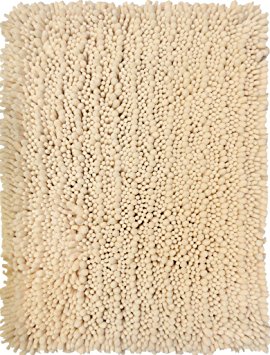 Modern Bath Premium Bathroom Rug with Non-slip Backing | Made With Thousands of Super Soft Microfiber Bristles that are Super Absorbent and Fast Drying | Machine Washable - 17" x 24" - Ivory
