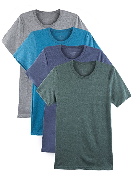 Bolter 4 Pack Men's Everyday Cotton Blend Short Sleeve T-Shirt