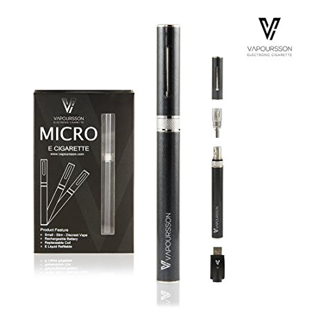 Vapoursson V2 Micro | Electronic Cigarette Starter kit | Slim & Small | Large Vapour | Replacable Coil | E Cig | Refillable E liquid Tank