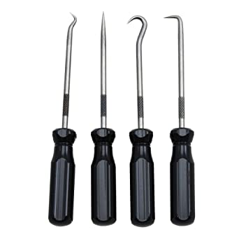 Ullman PSP-4 4-Piece High Carbon Polished Steel Hook and Pick Set with Screwdriver Handle