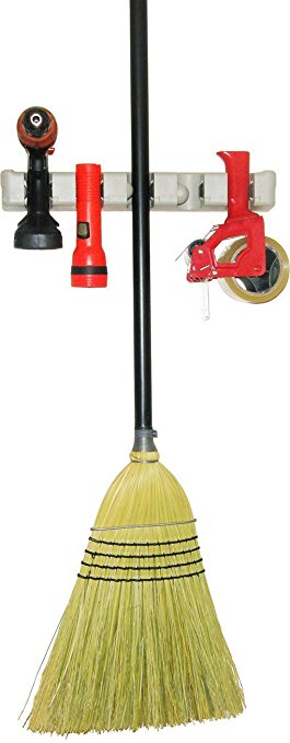 Broom and Mop Holder - Wall Mounted – Ideal for Tools, Garden and Sports Equipment as well as Musical Instruments and General Storage
