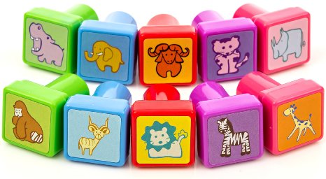InkZoo Stamps for Kids - Best Rubber Self Inking Animal Stamp Set - Lifetime Guarantee