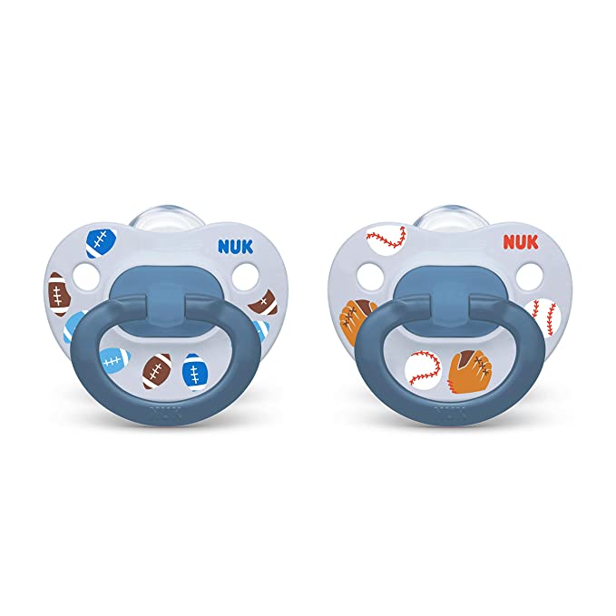 NUK Sports Orthodontic Pacifiers, Boy, 0-6 Months, 2-Pack