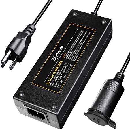 AstroAI AC to DC Converter 10A 120W 7.78Ft 110~240V to 12V Car Cigarette Lighter Socket AC DC Power Supply Adapter Transformer for Car Devices