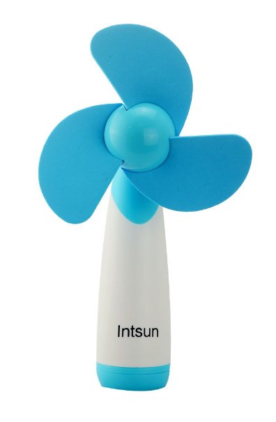 Intsun Handheld Portable Battery Operated Cooling Mini Fan Electric Personal Fans for Home and Travel (blue)