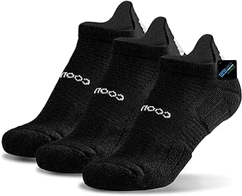 BRISIRA Coolmax Bamboo Viscose Compression Running Socks 3 Pairs Ankle Low Cut Athletic Anti Blister Cushioned Seamless