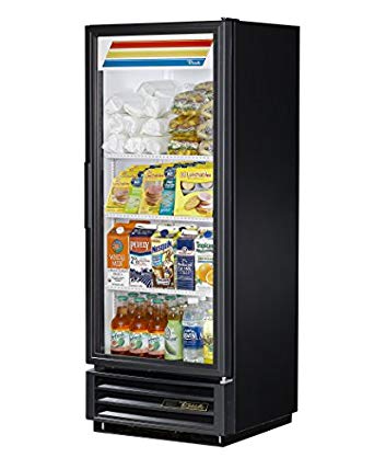 True GDM-12-HC-LD Single Swing Glass Door Merchandiser Refrigerator with Hydrocarbon Refrigerant and LED Lighting, Holds 33 Degree F to 38 Degree F, 62.375" Height, 23.125" Width, 24.875" Length