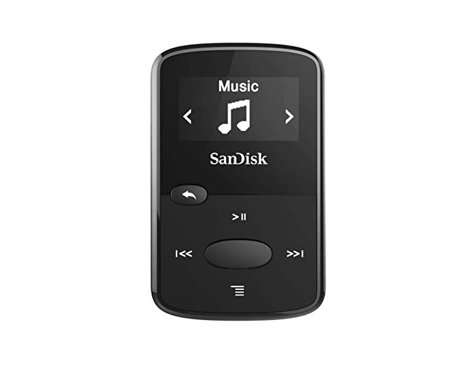 SanDisk 8GB Clip Jam MP3 Player, Black - microSD card slot and FM Radio - SDMX26-008G-G46K