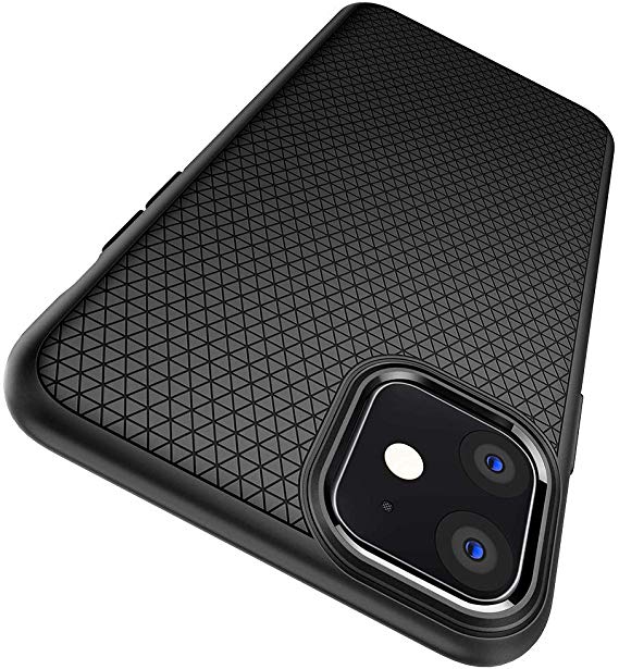 Spigen Liquid Air, Designed for iPhone 11 Case, Ergonomic Grip Pattern Etched Case for iPhone 11 (2019) - Black