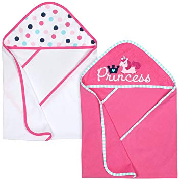 Gerber 2-Piece Hooded Bath Towel, Princess, 26"x 30"