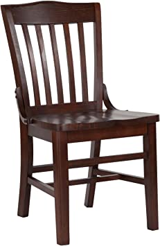 Flash Furniture HERCULES Series School House Back Walnut Wood Restaurant Chair