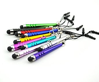 TCD [10 PACK] LIFETIME WARRANTY of Colorful Mini Baseball Long Compacitive Stylus Pens [UNIVERSAL] Compatible with ALL TOUCH SCREEN DEVICES [Assorted Colors]