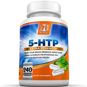 BRI Nutrition 5-HTP - 240 Count 100mg 5 HTP Veggie Capsules - Helps to Improve Your Overall Mood, Relaxation, Sleep & Increases Appetite Contro