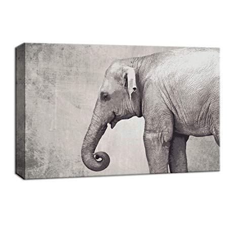 NWT Canvas Wall Art Wild Life Elephant Painting Artwork for Home Decor Framed - 16x24 inches