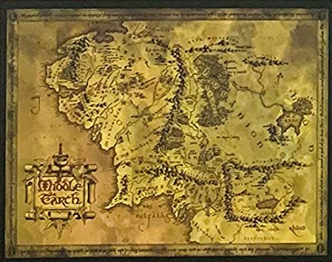 Lord of The Rings - Middle Earth Map - Poster Art Print (11 x 14 inches)