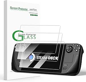 amFilm 3 Pack Screen Protector for Steam Deck/Steam Deck OLED, Tempered Glass, Transparent Ultra HD, Designed for Steam Deck 2021 & 2022/Steam Deck OLED 2023