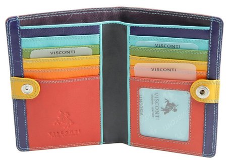 Visconti CB9 Multi Colored Soft Leather Bifold Wallet Purse Case