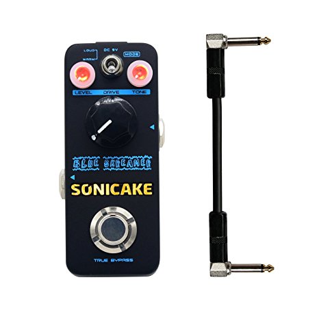 Sonicake Blue Skreamer Overdrive Effect Pedal Dual-Mode With Warm Iconic TS-style Drive Sound Guitar Pedal 6 Inch Cable Included