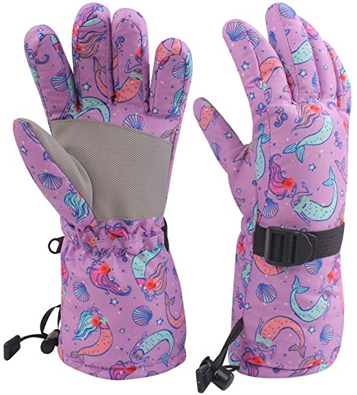 Kids Winter Snow Gloves for Boys Girls Waterproof Ski Toddler Baby Mittens Outdoor for Teens 6-14T