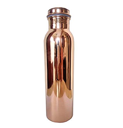 100% Pure Copper Plain Hammered Water Bottle for Ayurvedic Health Benefits - 900ml (30.4 Ounce) - (2.5" x 10" inches)