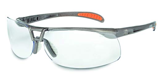 Uvex by Honeywell Protégé Safety Glasses, Sandstone Frame with Clear Lens & HydroShield Anti-Fog Coating (S4210HS)