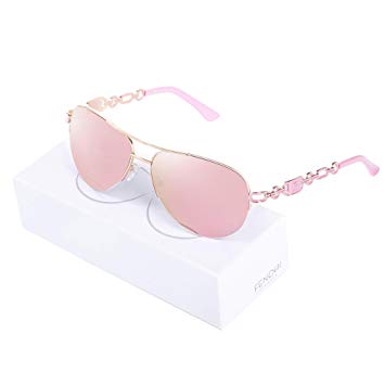 Classic Aviator Sunglasses For Women Men Metal Frame Mirrored Lens Driving Fashion UV400 Glasses 0257 (Pink)