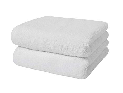White Salon Hand Towels 2 Pack – 100% Microfiber, Maximum Absorbency, Super Soft, Ultra Plush - For Hair Drying, Face, Hands, Body or Gym - 16” x 27” - HairDay Care