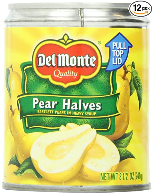 Del Monte Pear Halves, 8.5-Ounce Packages (Pack of 12)