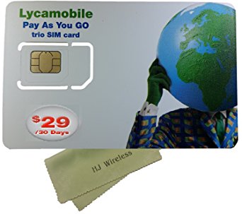 Lyca Mobile Triple Punch Regular, Micro and Nano All in One SIM Card