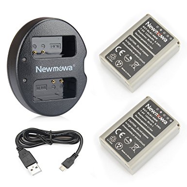 Newmowa BLN-1 Battery (2-Pack) and Dual USB Charger for Olympus BLN-1, BCN-1 and Olympus OM-D E-M1, OM-D E-M5, PEN E-P5,OM-D E-M5 II