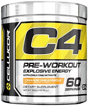 Cellucor C4 Pre Workout Supplements with Creatine, Nitric Oxide, Beta Alanine and Energy, 60 Servings, Orange Dreamsicle, 13.75 Oz (390 g)