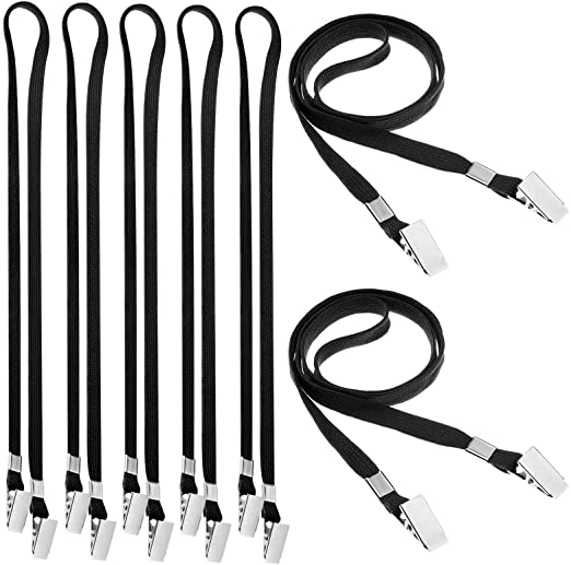 Face Cover Lanyard Neck Straps with Clip to Hang Your Face Cover, Double Ended Lanyards Comfortable Around The Neck Ear Extender Saver for Ticket Holders(10, Black)