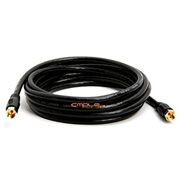 Cmple - RG6 F Type Coaxial 18AWG CL2 Rated 75Ohm Cable -12ft