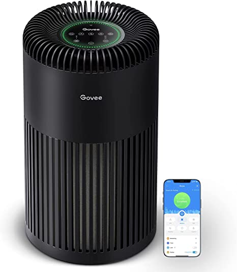 Govee Smart Kitchen Air Purifiers, Air Purifiers for Bedroom with WiFi Alexa Control, H13 True HEPA Filter for Pets, Smoke, PM2.5 Sensor, Auto Mode