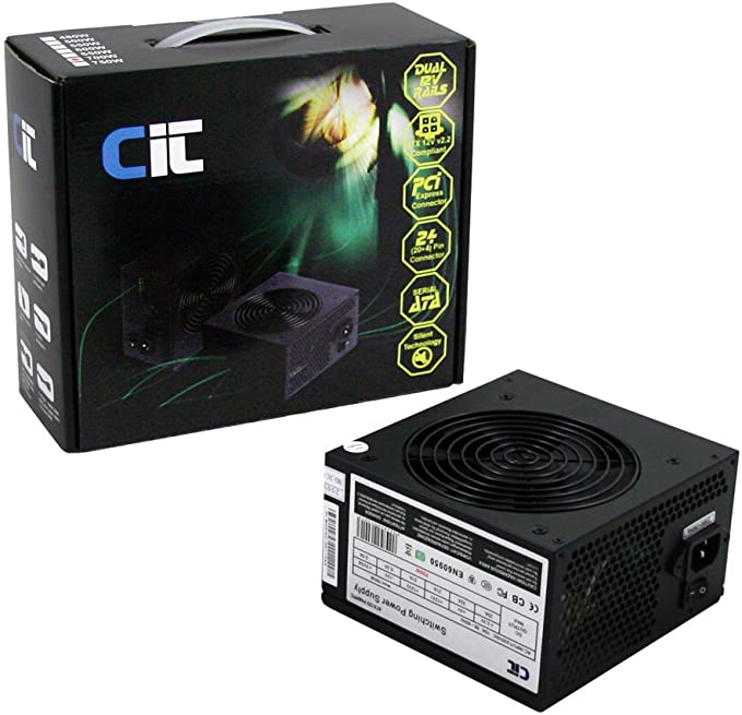 CiT 700W Power Supply Unit with PSU and Dual 12V Rails - Black Edition
