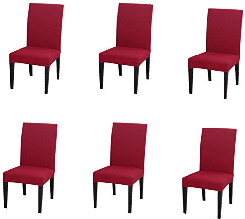 FORCHEER Dining Chair Cover for Dining Room Set 6 Pack Printed Seat Slipcovers for Office Computer Chairs Protector Wedding Banquets Party