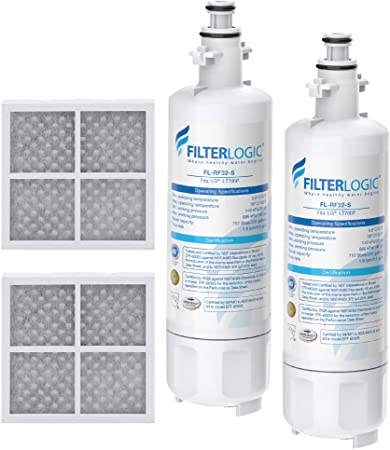 FilterLogic ADQ36006101 Refrigerator Water Filter and Air Filter, Compatible with LG LT700P, Kenmore 9690, 46-9690, ADQ36006102 and LT120F, Pack of 2, Package may vary