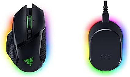 Razer Basilisk V3 Pro Customizable Wireless Gaming Mouse   Mouse Dock Pro with Wireless Charging Puck Bundle