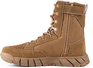 FREE SOLDIER Men’s Tactical Boots 8 Inches Lightweight Combat Boots Durable Suede Leather Military Work Boots Desert Boots